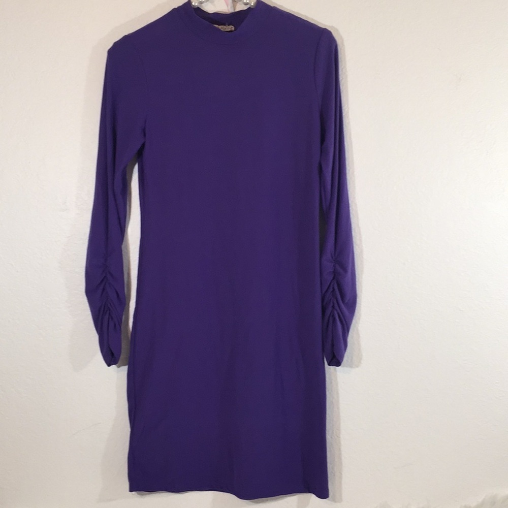 Heart Hips Purple Long Sleeve Bodycon Dress Medium